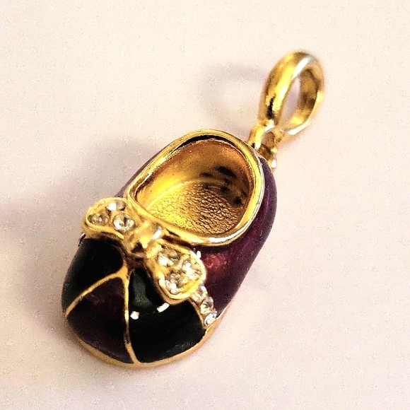 Violet and Black Baby shoe charm - Picture 6 of 6